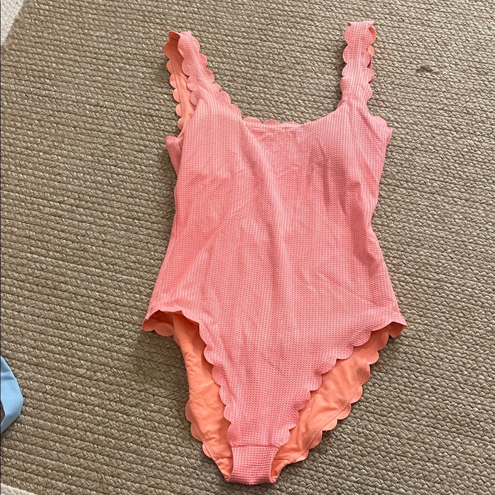 aerie Scalloped Pink One-Piece Swimsuit